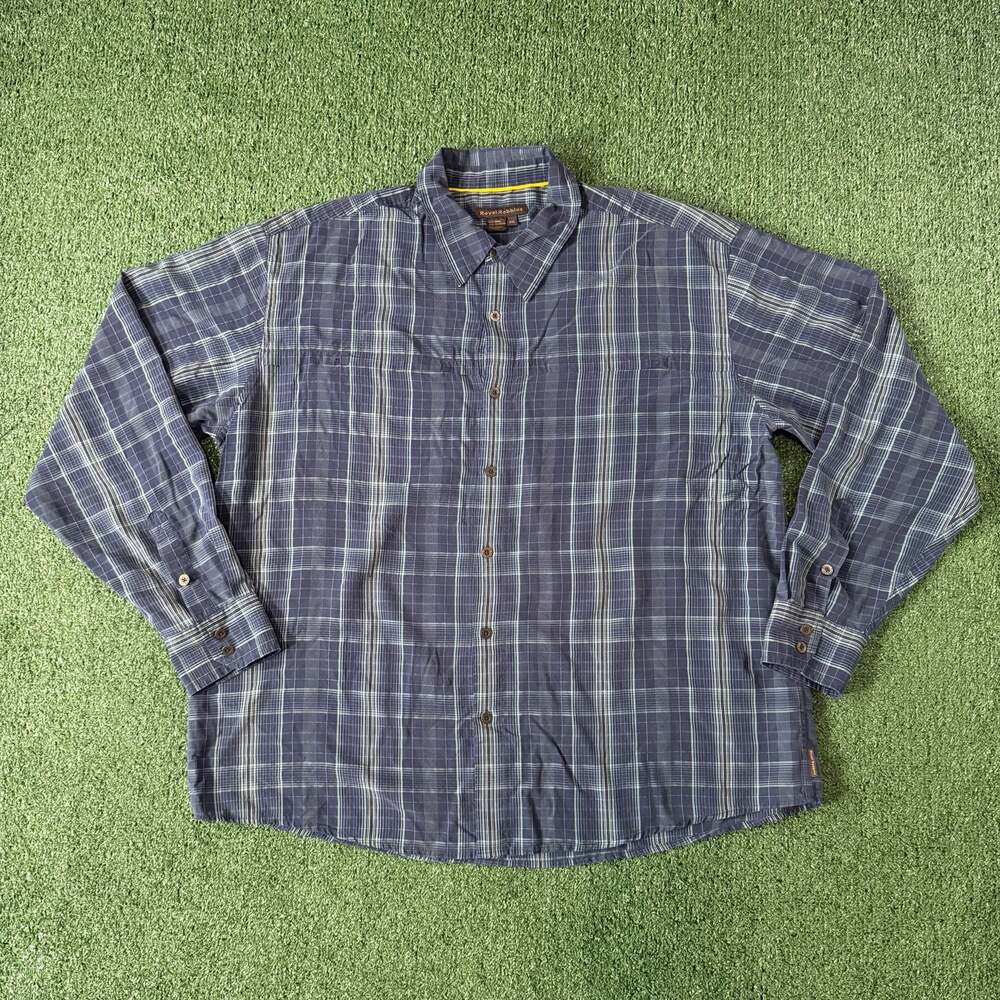 Royal Robbins Men's Long Sleeve Button-Up Plaid Shirt Modal Blend